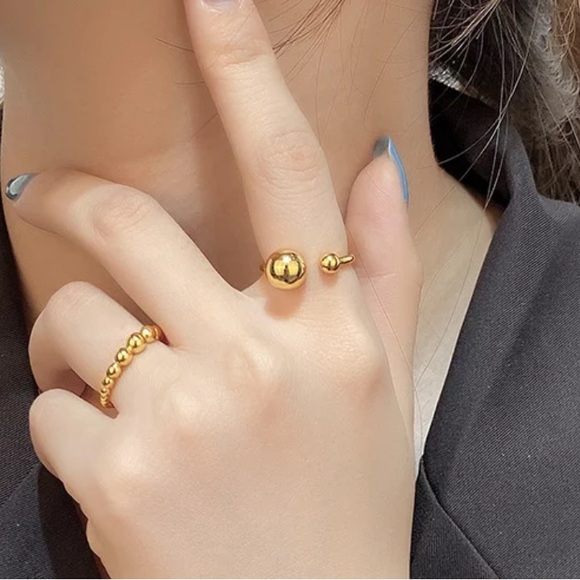 ✨Insta ring  ball gold plated ring open ring - Picture 3 of 4